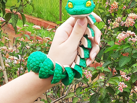 Flexi Snake - 3MF- STL 3D Print Model