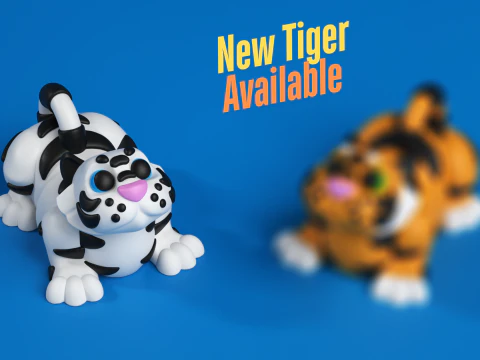 Mini Flexi Tigers &mdash; 3mf &mdash; без поддержки 3D Принт Модель