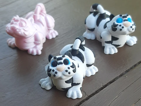 Mini Flexi Tigers - 3mf - No Support 3D Print Model