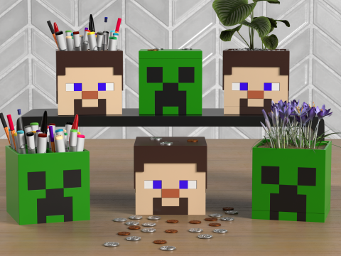 Minecraft Home Decor Heads - Collection 3D-Druckmodell