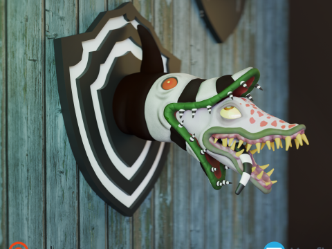 Beetlejuice Sandworm Trophy Wall 3D Print Model