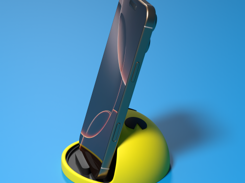 Fan Art Pac-Man phone stand and speaker - 3mf available 3D Druckmodell