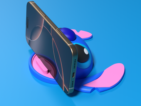 Stitch Phone Speaker and Stand - 3mf available Model do druku 3D