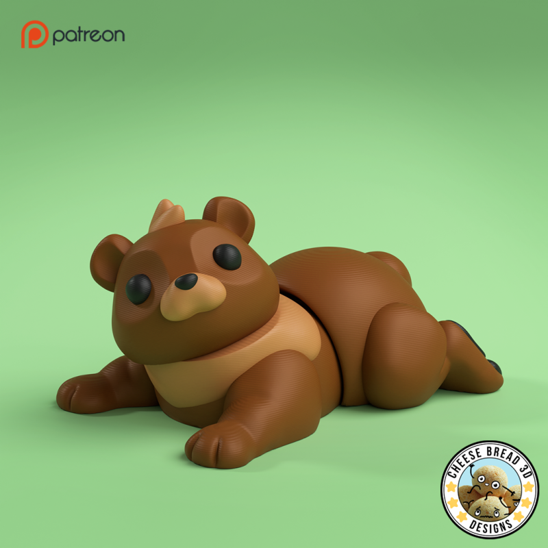 MiniFlexiBear - 3MF - No Support 3D Baskı Modeli .c4d .max .obj .3ds .fbx .stl .blend