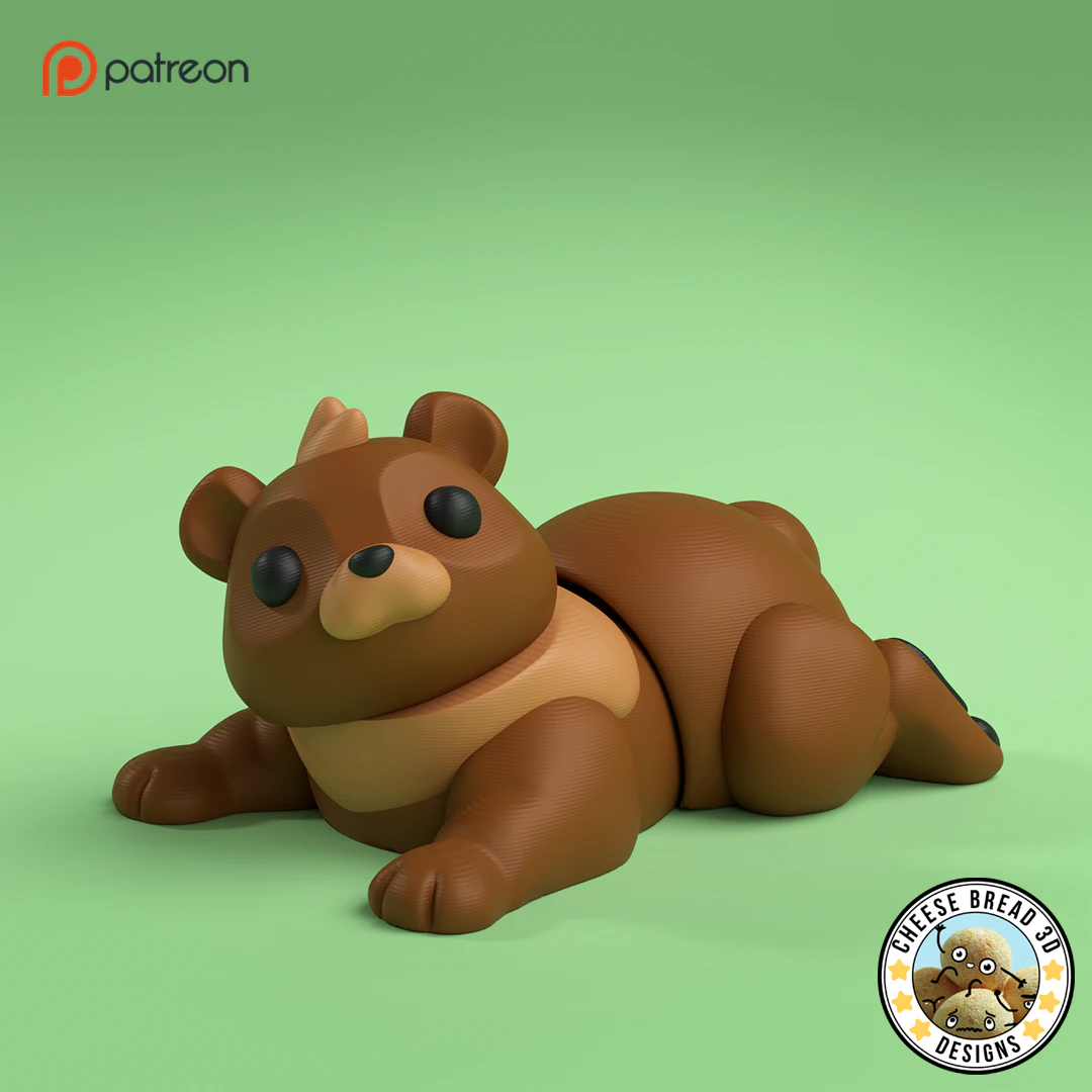 MiniFlexiBear - 3MF - No Support 3D Print Model .c4d .max .obj .3ds .fbx .stl .blend 