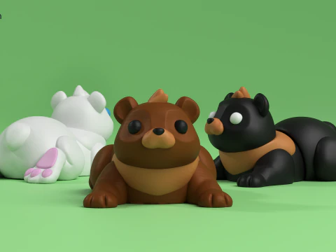 MiniFlexiBear - 3MF - No Support 3D Print Model