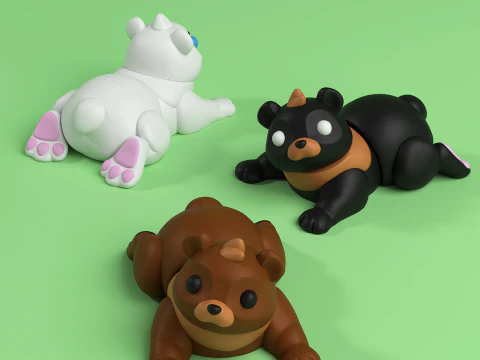MiniFlexiBear - 3MF - No Support 3D Print Model