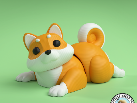 Mini Flexi Shiba Inu - 3MF - No Support 3D Print Model