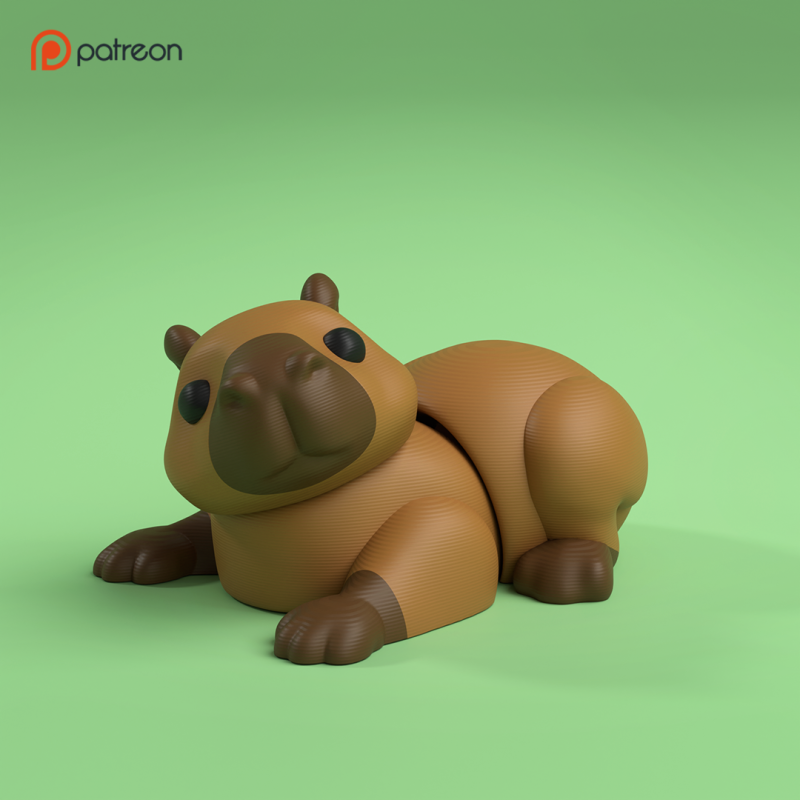 Mini Flexi Capybara - 3MF - No Support Modelo de Impressão 3D .c4d .max .obj .3ds .fbx .stl .blend