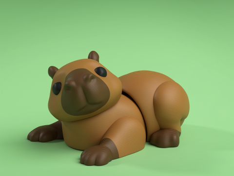 Mini Flexi Capybara - 3MF - No Support Modelo de impresión 3D