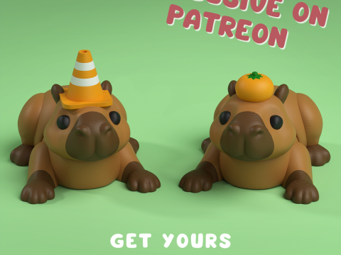 Mini Flexi Capybara - 3MF - No Support Modelo de Impressão 3D