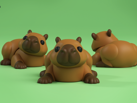 Mini Flexi Capybara - 3MF - No Support Modelo de Impressão 3D