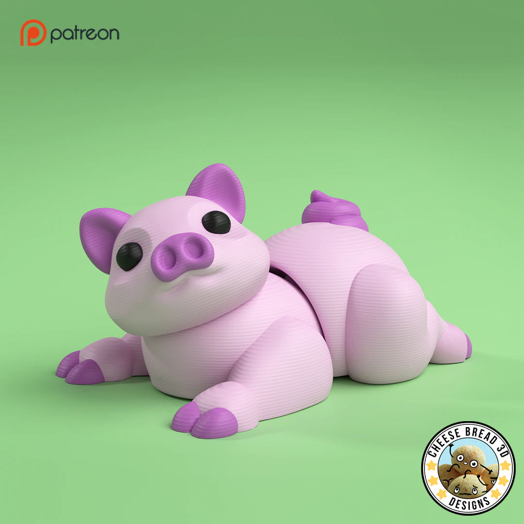 Mini Flexi Piggy - 3MF - No Support 3D Print Model .c4d .max .obj .3ds .fbx .stl .blend