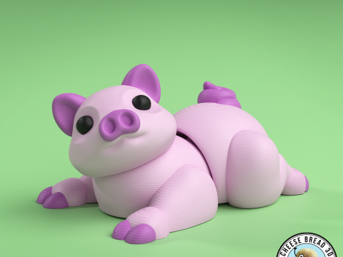 Mini Flexi Piggy - 3MF - No Support 3D Print Model