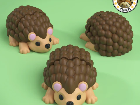 Mini Flexi Hedgehog - 3MF - No Support 3D Print Model