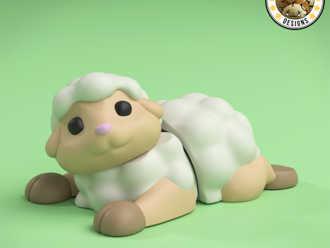Mini Flexi Sheep - 3MF - No Support 3D Print Model