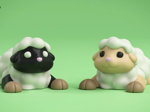 Mini Flexi Sheep - 3MF - No Support 3D Print Model