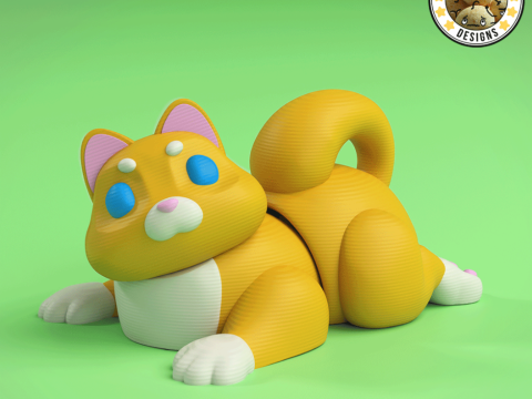 Mini Flexi Cat - 3MF - No Support Modello di stampa 3D