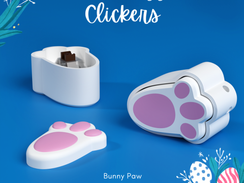 Easter Egg - Bunny Paw Clicker-Keychain 3D-Druckmodell