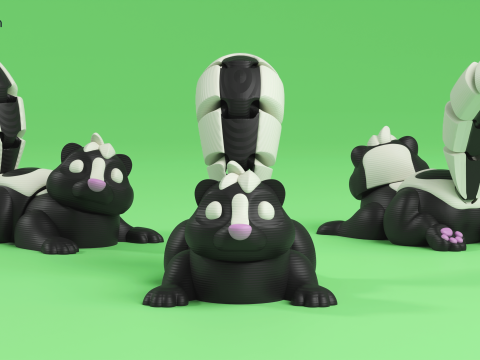 Mini Flexi Striped Skunk - 3MF - No Support 3D Принт Модель