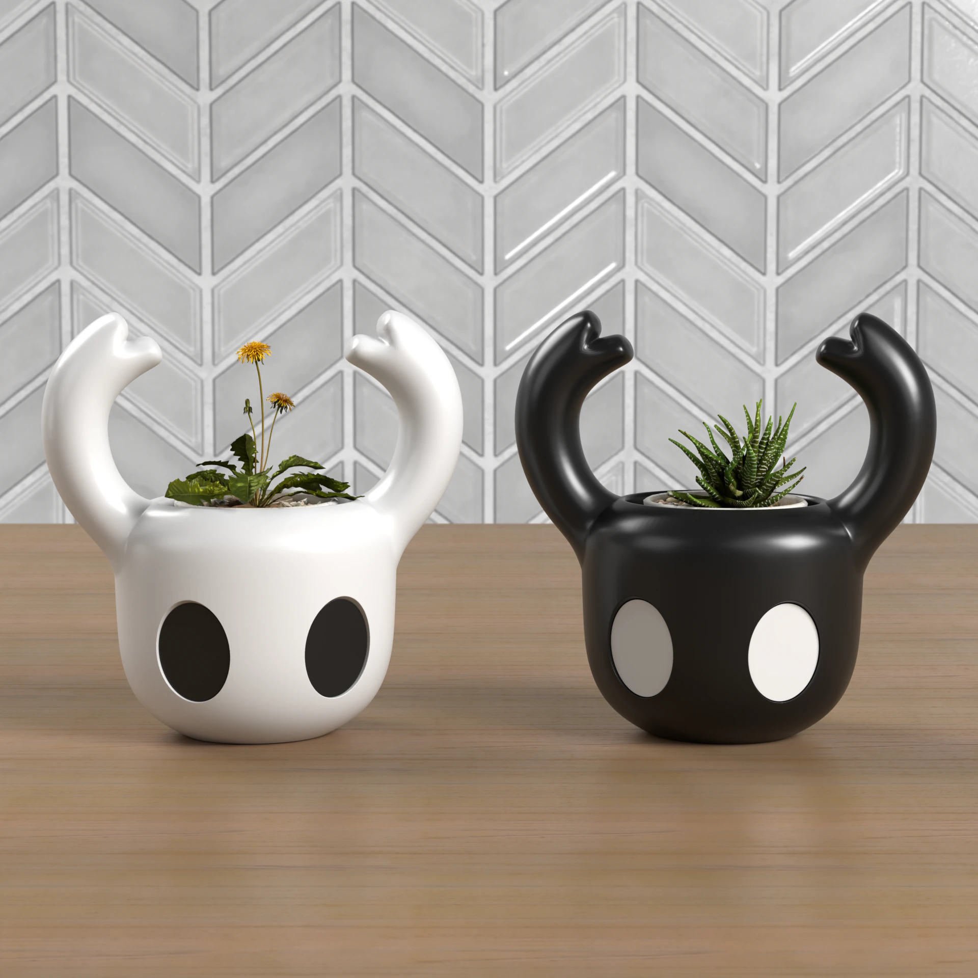 Fan Art &ndash; Hollow Knight Pflanzgef&auml;&szlig; und &Uuml;bertopf &ndash; kein AMS &ndash; kein Support 3D Druckmodell .c4d .max .obj .3ds .fbx .stl .blend 