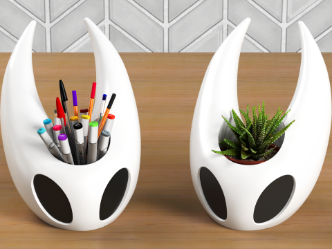 Fan Art - Hornet Planter and Coverpot Hollow Knight Silksong - No AMS No Support Model Cetak 3D