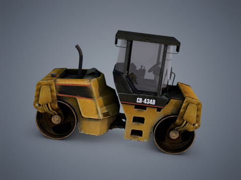 Asphalt Road Roller 3D Model