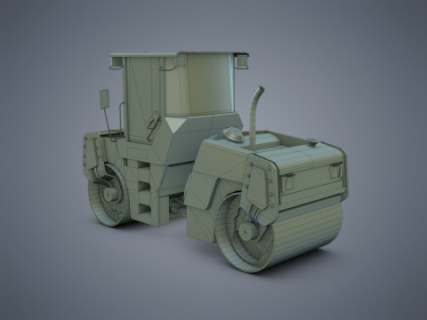 Asphalt Road Roller 3D Model