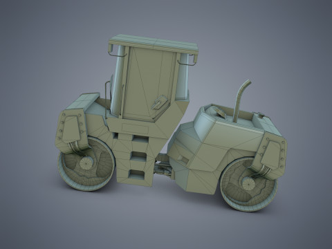 Asphalt Road Roller 3D Model