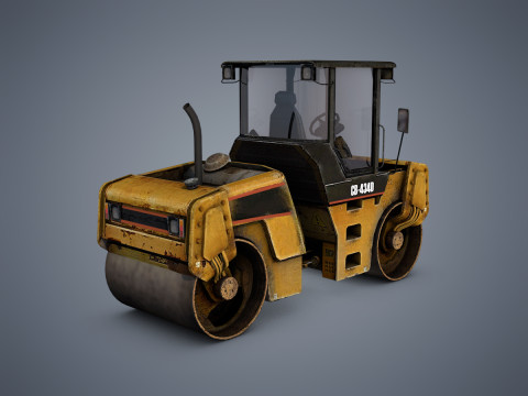 Asphalt Road Roller 3D Model