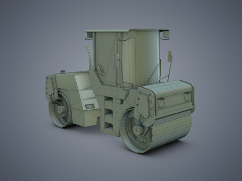 Asphalt Road Roller 3D Model