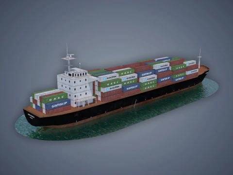 Cargo Ship 3D Model