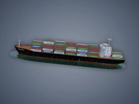 Cargo Ship 3D Model