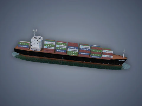 Cargo Ship 3D Model