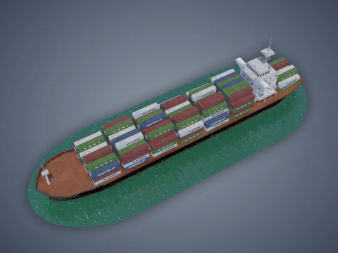Cargo Ship 3D Model