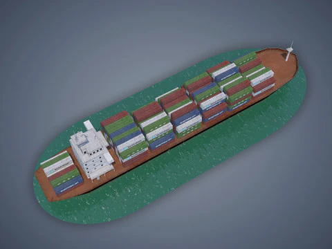 Cargo Ship 3D Model