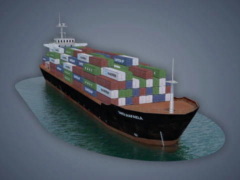 Cargo Ship 3D Model