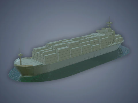 Cargo Ship 3D Model