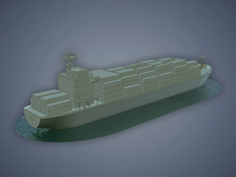 Cargo Ship 3D Model