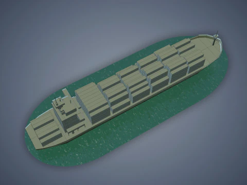 Cargo Ship 3D Model