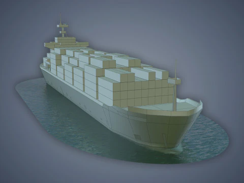 Cargo Ship 3D Model