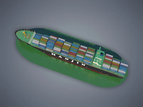 Navio de carga Hanjin Modelo 3D