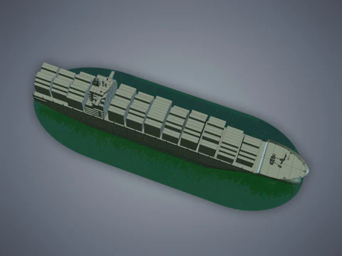 Navio de carga Hanjin Modelo 3D