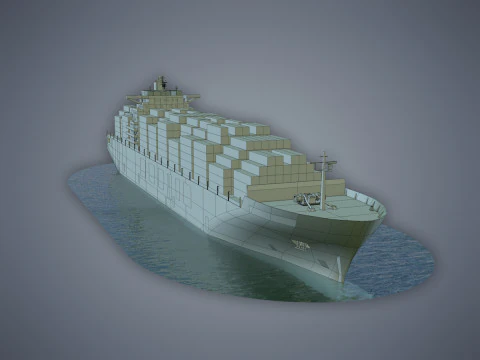 Navio de carga Hanjin Modelo 3D