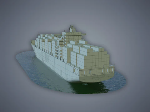 Navio de carga Hanjin Modelo 3D