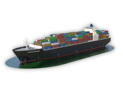 Cargo Ship Clean Modelo 3D