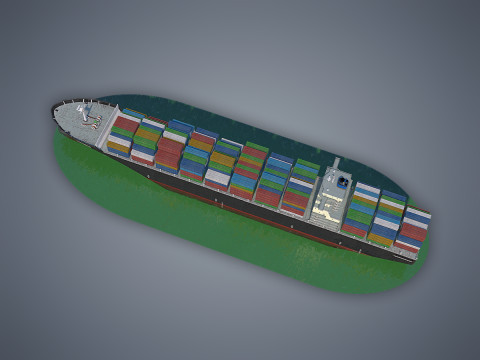 Cargo Ship Clean 3D Model
