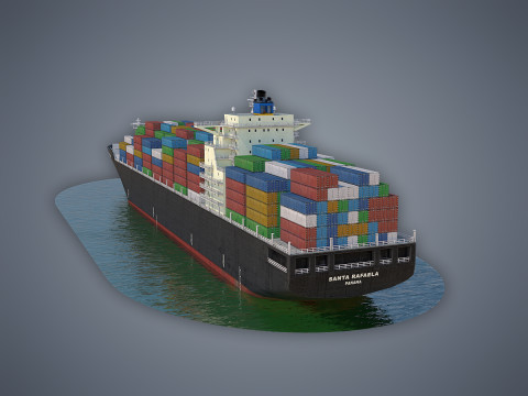 Cargo Ship Clean 3D Model