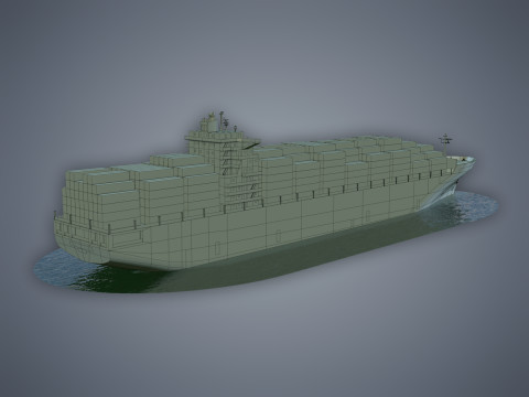 Cargo Ship Clean 3D Model