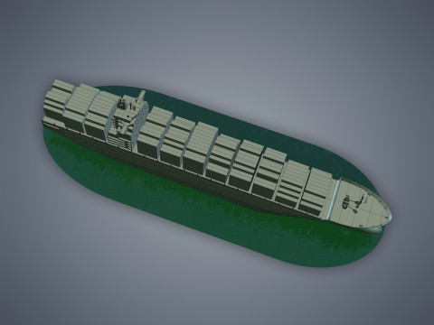 Cargo Ship Clean 3D Model